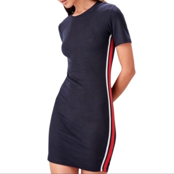 Divided Dresses & Skirts - Sporty Ribbed Striped Bodycon Dress